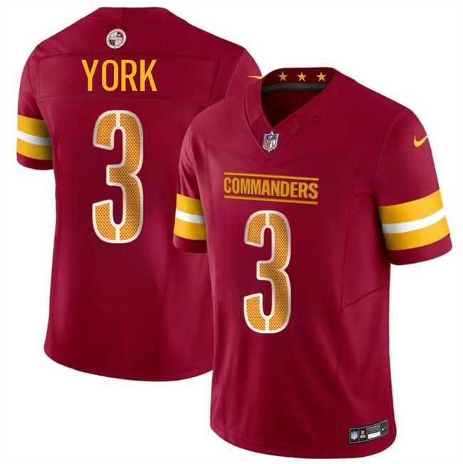 Men & Women & Youth Washington Commanders #3 Cade York Burgundy 2024 F.U.S.E Vapor Limited Football Stitched Jersey